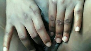 She fingered her juicy pussy while clothes ripped