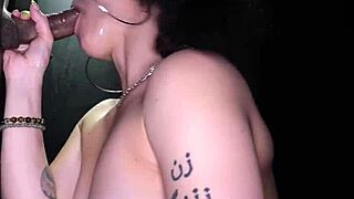 gorgeous hot brunette deepthroats dicks at the gloryhole with sloppy sucking 😈🍆