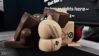 Thick redhead bitch takes big black cock railing in Roblox