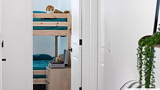 Petite teen 18+ stepsister Aria Valencia gets a sloppy blowjob and cowgirl riding pov sex as graduation gift from stepbrother.