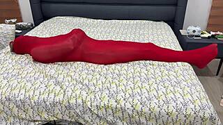 i'm all wrapped up in this tight pantyhose cocoon, totally bound and locked in