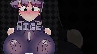 Komi explores toys with characters like Nagatoro in a futa scenario.