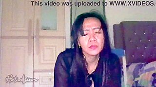 sexy asian girl with big ass gets her tight shaved pussy fucked and creampied in pov at midnight