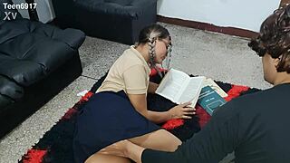 the 19-year-old latina girl comes over to study with her friend. but she ends up getting fucked hard in homemade action.