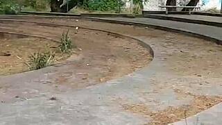 Beruka Gets Super Horny and Heads to the Park with Her Sex Toy Stuffed in Her Huge Shaved Pussy!