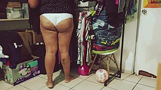 Why Is This Curvy Mexican Bbw Cleaning Her Room Naked?
