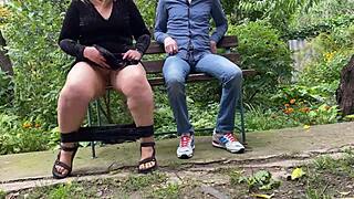 Chubby BBW Stepmom Flashes Big Ass and Pussy as Dirty Gift for Stepson