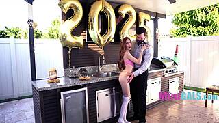 In this tale, an adorable athletic teenie showcases her skills leading to thrilling new year fun with petite body.