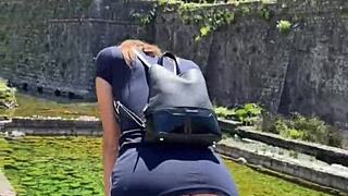 I feel so thrilled with this risky public sex and flashing alongside my 18yo brunette teen in pov.