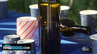 Step sisters part 3 - dirty sluts gal and aubree reunite stepmommy and stepdaddy with a sloppy orgy