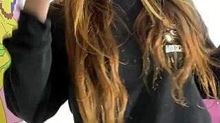 Sweet girl with innocent face appears in compilation of homemade videos. She shows off big ass and tits in lingerie during softcore solo moments.