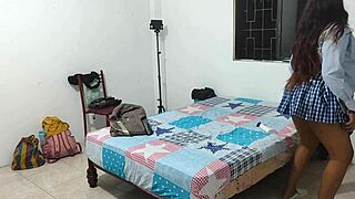 i'm just 18 and acting like a total whore in this homemade uniform scene with my big natural tits out