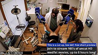 Sandra Chappelle bends over in nurse gloves for doggystyle pounding and cum blast