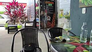 they're risking it all as he fucks her right there in public on the street getting caught in the act