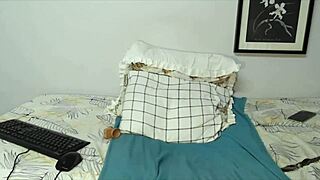 What makes this curvy petite 18+ babe with big ass and long pussy lips twerk so seductively in her first-time solo dildo play?