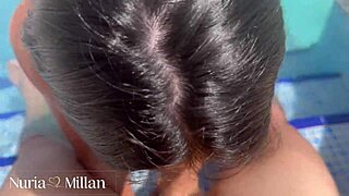 wanna see her gag on deepthroat pool cock then swallow?