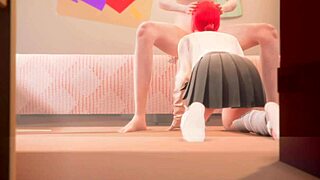 redhead julie plays pussy blowjob in her room