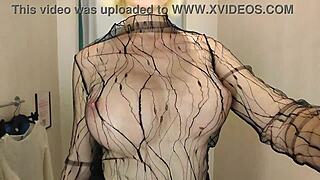 horny young blonde flashes puffy big tits begging fitting room fuck