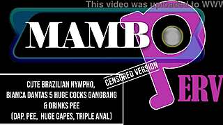Cute brazilian nympho bianca dantas, take five huge cocks gangbang?