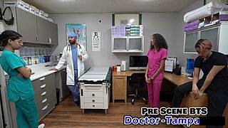 Dr Tampa picks nurse Aria Nicole or Channy Crossfire first backstage.