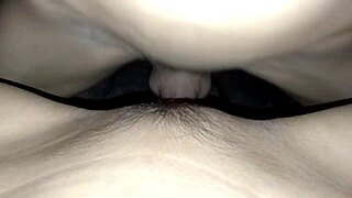 Shaved virgin pussy stretched tight creampie orgasm