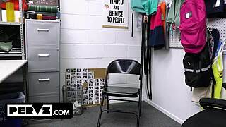 Busty MILF Caught Stealing Fucks Security for Freedom!