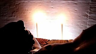 candlelight romantic deepthroat blowjob party ends in hot facial cumshot explosion!