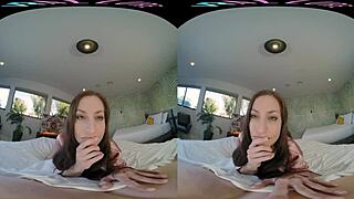 wake up horny brunette! fuck my petite vr pussy now!