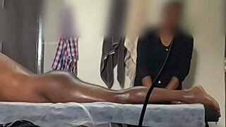 caught flashing dick during sneaky massage handjob