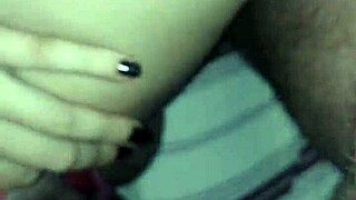 Wife pulls panties aside for creampie slutting