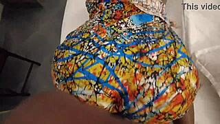 teasing him with her big ebony ass after the shower