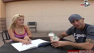 Picked up young blonde slut with natural tits on street 😏💦🔥