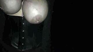 this homemade bbw has big tits tied up for rough garage punishment