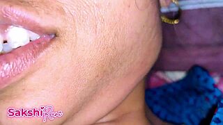 Indian step sis moans loud as step bro fucks her tight pussy closeup