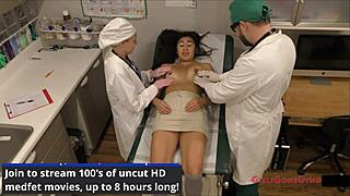 Bratty cheerleader Jasmine Rose spreads in orphan physical exam