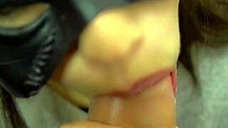 amateur babe gives sloppy blowjob up close watch her swallow every drop