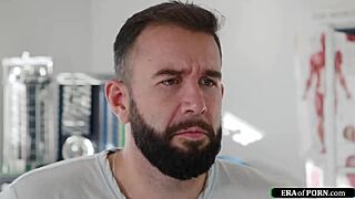 petite doctor with small tits offers new nuru massage treatment to patient in hospital