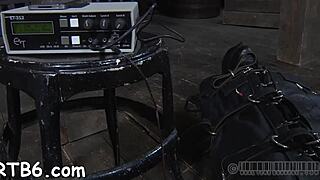 upside down hottie nipples clipped hard during pussy pounding!