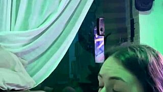 cute homemade latina neighbor milf cunhada gets oiled creampie from big cock next door