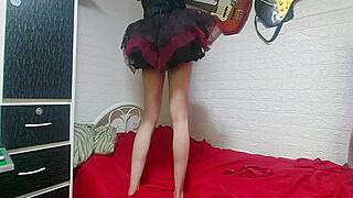 hot halloween witch dances sensual in red panties shows pussy rides patient like doc ordered! 👻🍆💦