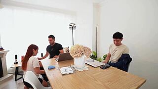 bribing mute maid for hot threesome while stepmom sleeps upstairs 😈💦🔥