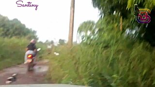 quase caught by cop hubby flashing my pussy for monster cock!