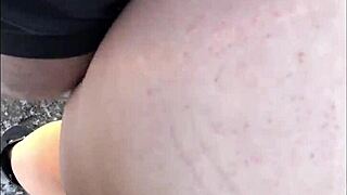 Bbw Milf's Hairy Pussy Pounded Outdoors Doggystyle