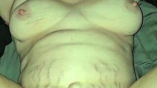 bbw preggo cougar takes deep creampie tit bounce orgasm