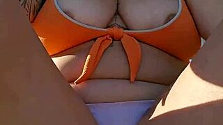 filmed beach masturbation video for my lover flashing wet pussy