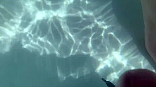 Underwater Shaved Pussy Creampie and Dildo Play