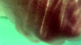Underwater Shaved Pussy Creampie and Dildo Play