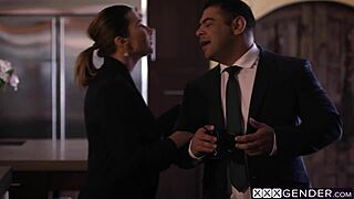 Ariel x shemale gulps big dick before hardcore anal destruction