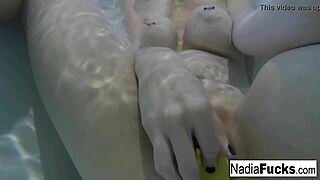 sexy nadia masturbates hardcore in bath with big tits out