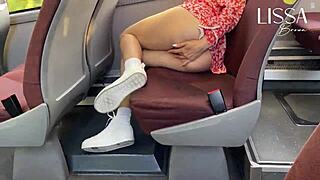 hey, watch this hot latina flash and rub on bus?
